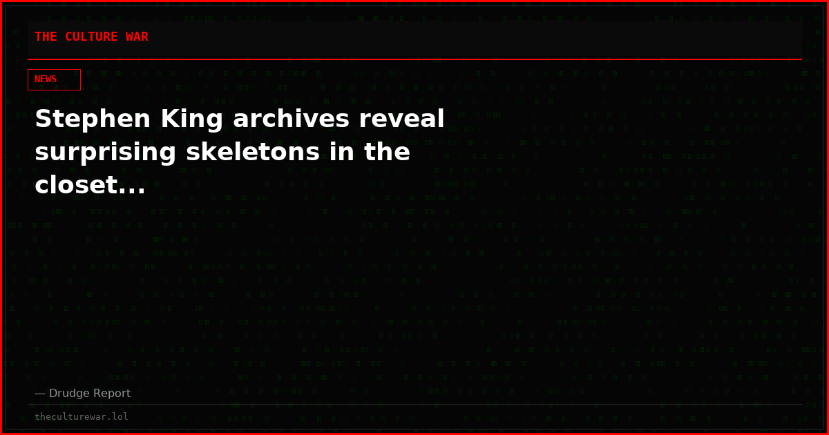 Stephen King archives reveal surprising skeletons in the closet...