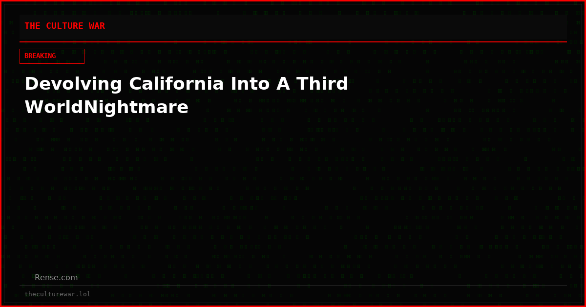 Devolving California Into A Third WorldNightmare