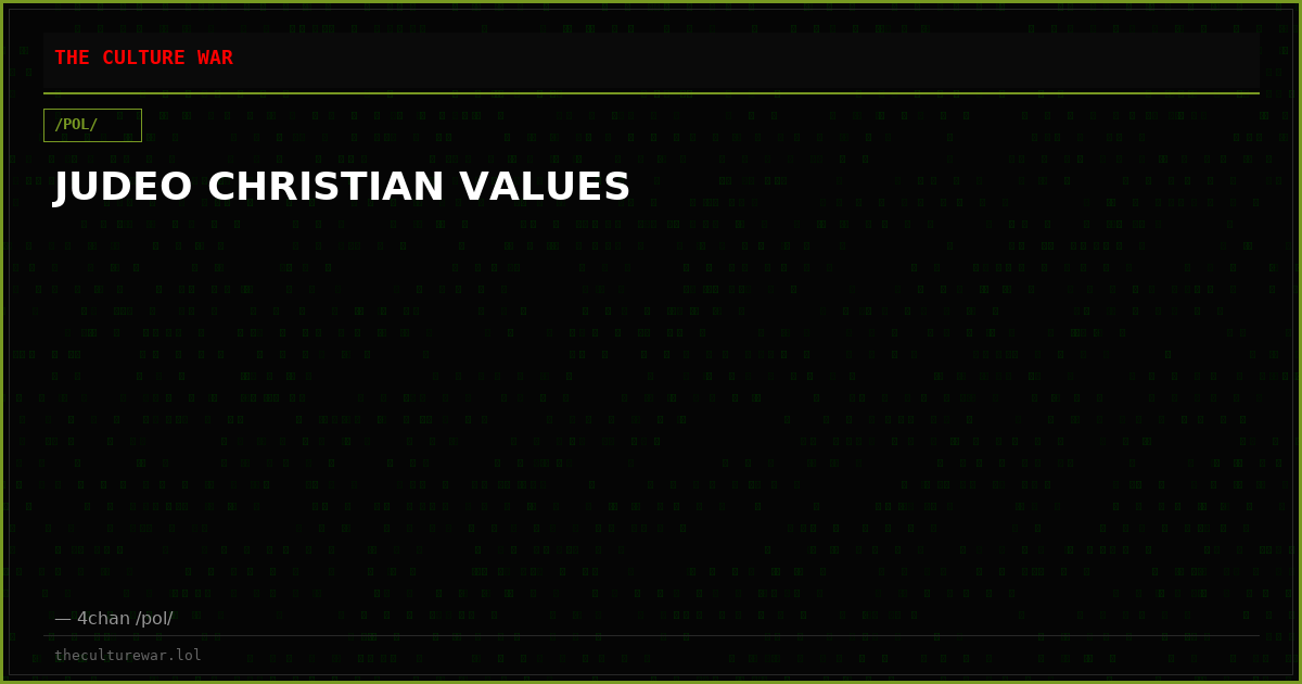 JUDEO CHRISTIAN VALUES