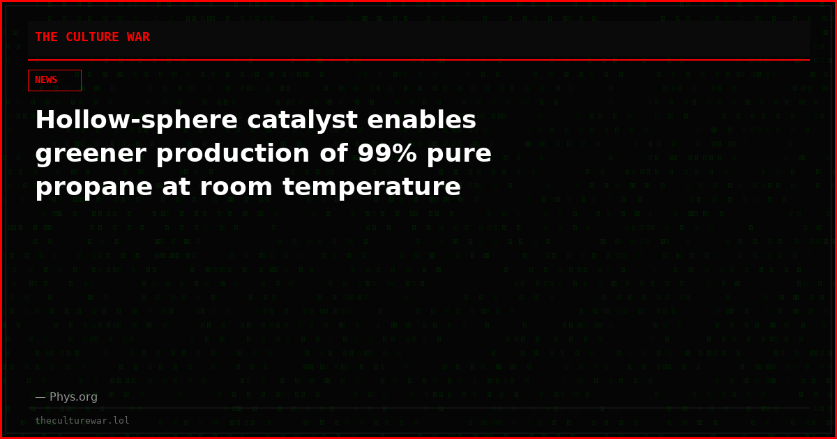 Hollow-sphere catalyst enables greener production of 99% pure propane at room temperature
