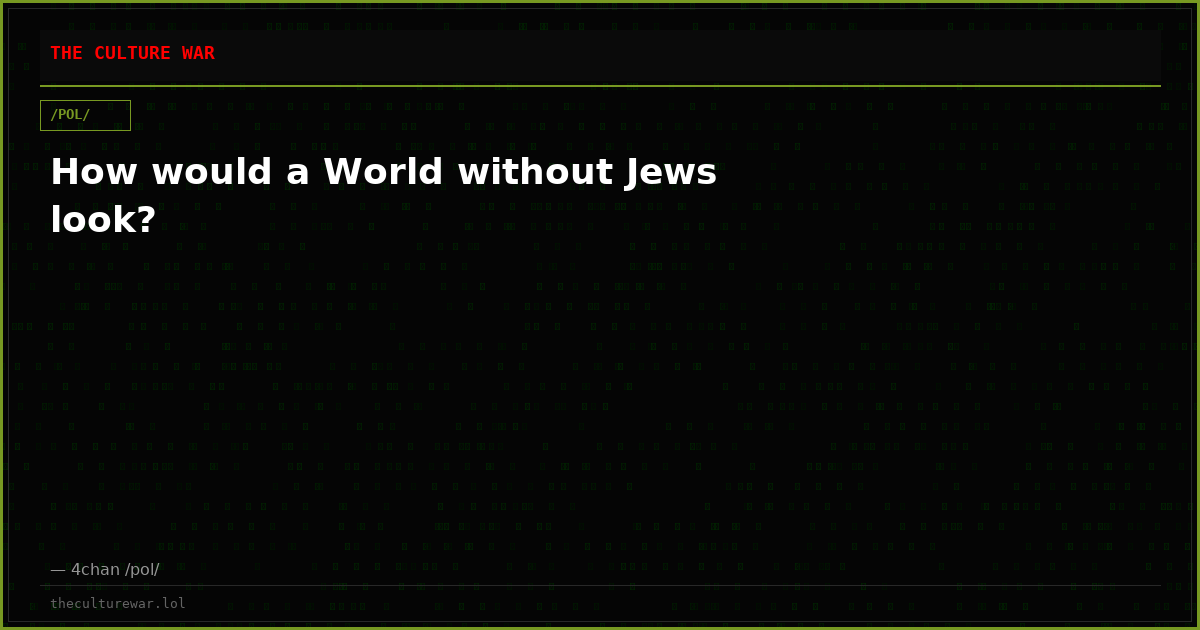 How would a World without Jews look?
