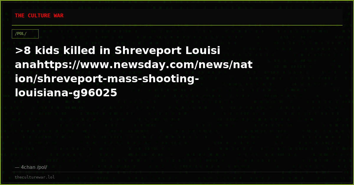 >8 kids killed in Shreveport Louisianahttps://www.newsday.com/news/nation/shreveport-mass-shooting-louisiana-g96025