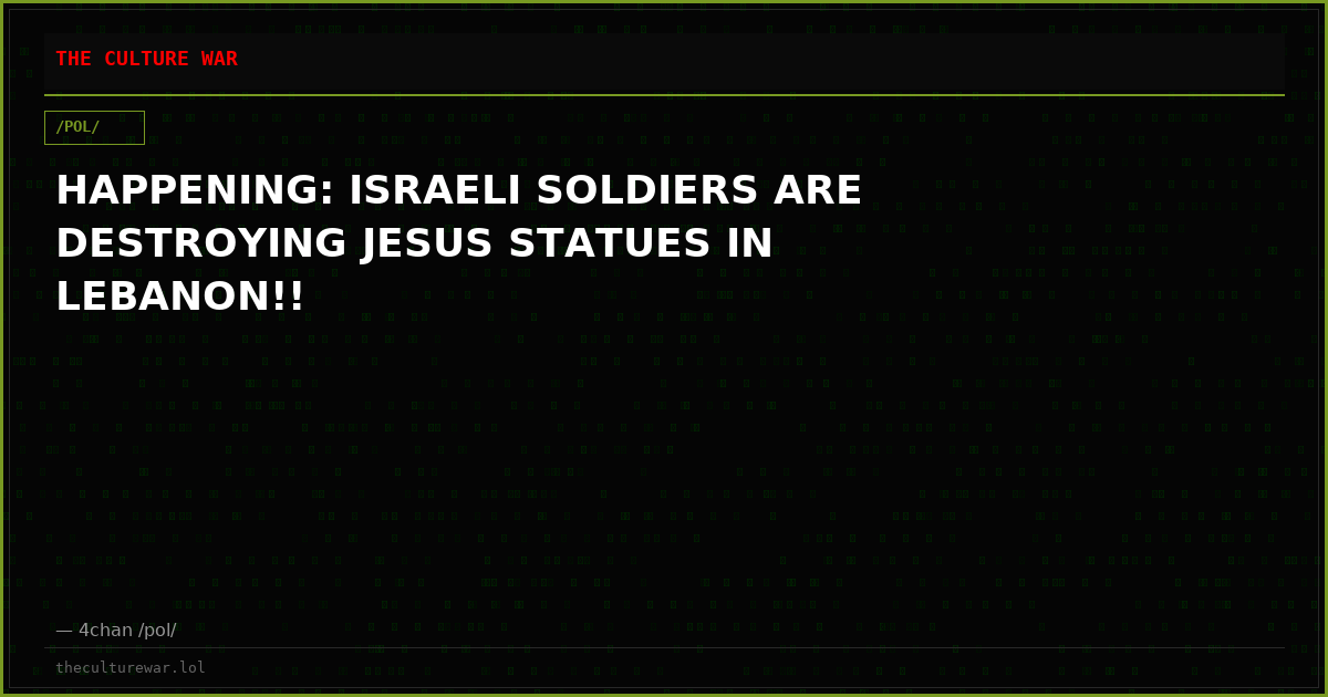 HAPPENING: ISRAELI SOLDIERS ARE DESTROYING JESUS STATUES IN LEBANON!!
