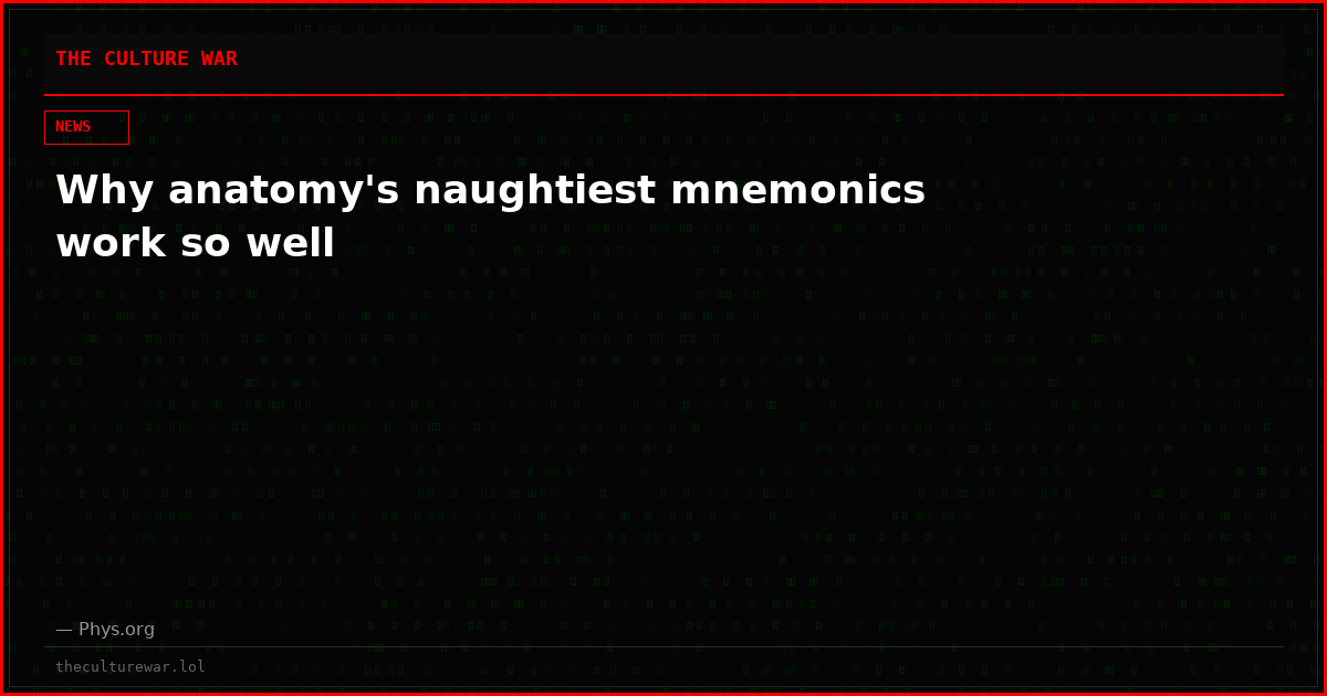 Why anatomy's naughtiest mnemonics work so well