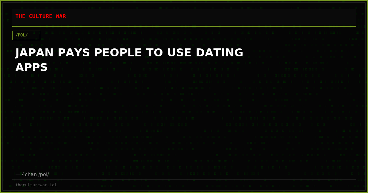 JAPAN PAYS PEOPLE TO USE DATING APPS