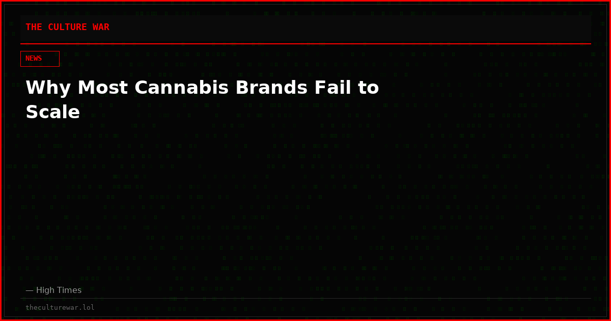 Why Most Cannabis Brands Fail to Scale