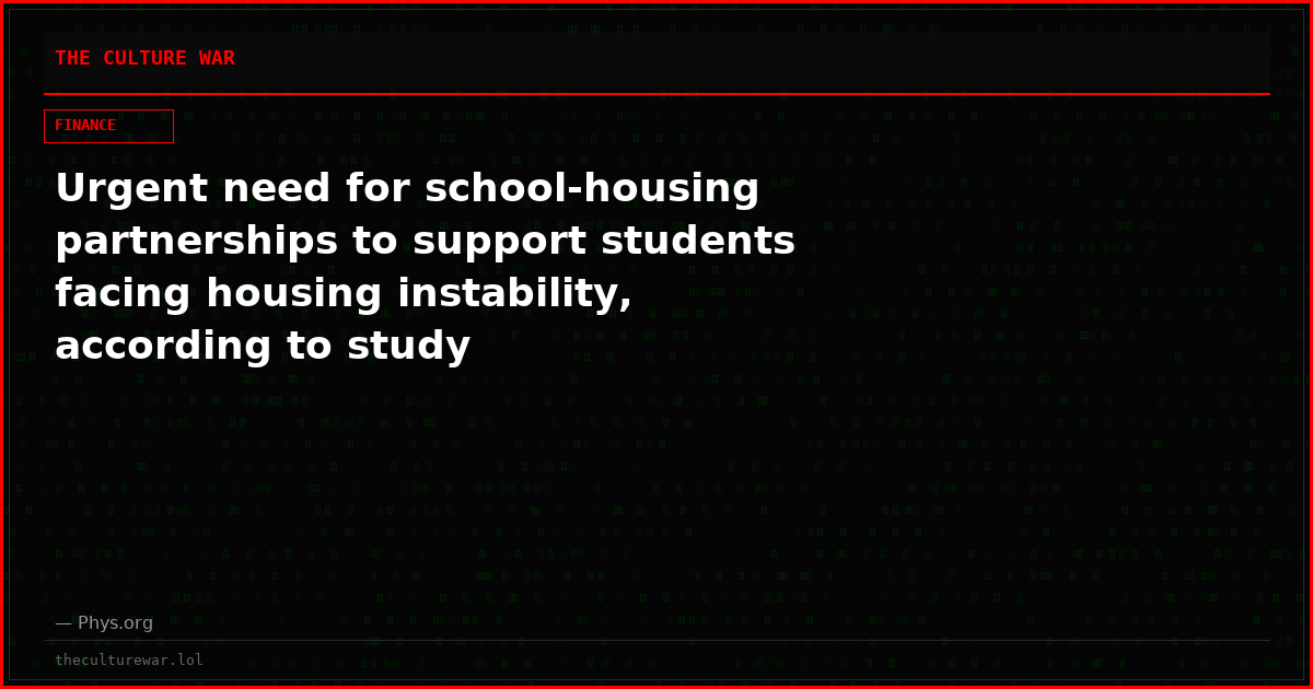 Urgent need for school-housing partnerships to support students facing housing instability, according to study