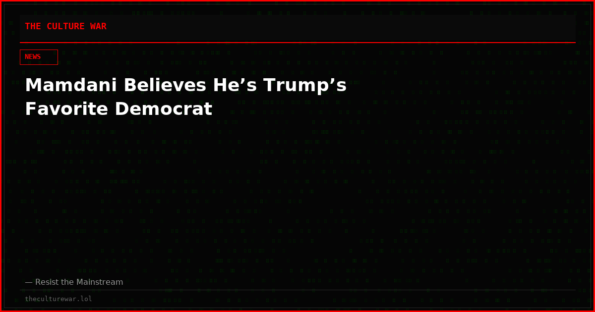 Mamdani Believes He’s Trump’s Favorite Democrat