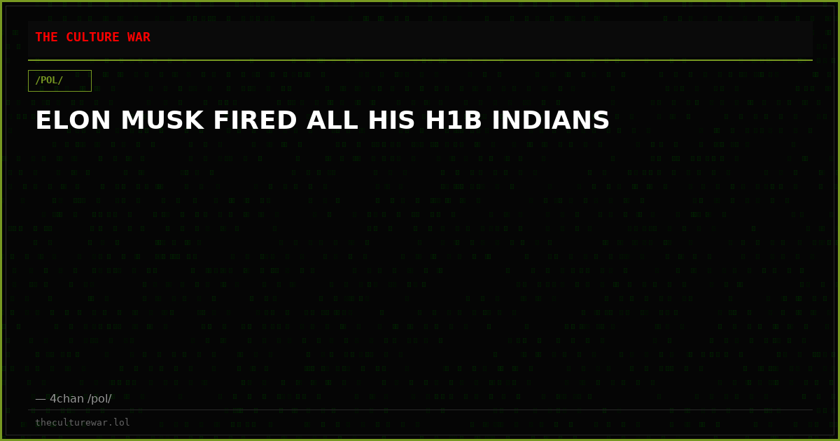 ELON MUSK FIRED ALL HIS H1B INDIANS