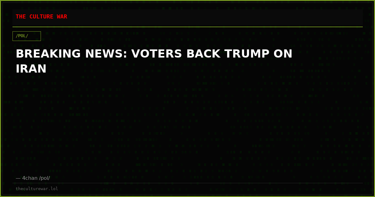 BREAKING NEWS: VOTERS BACK TRUMP ON IRAN
