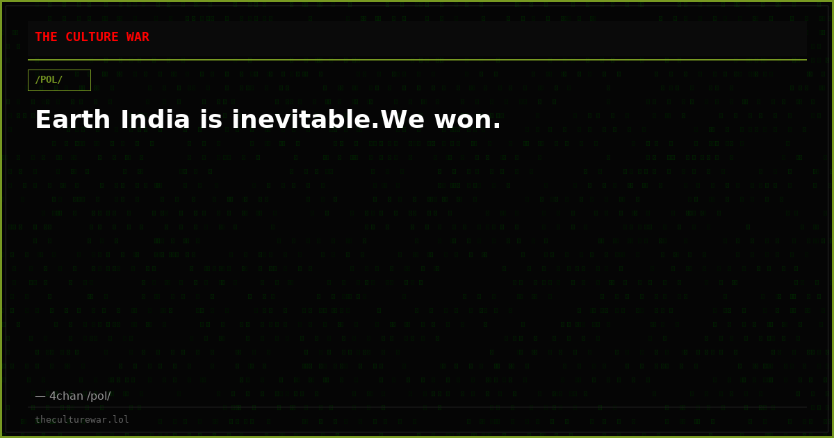 Earth India is inevitable.We won.