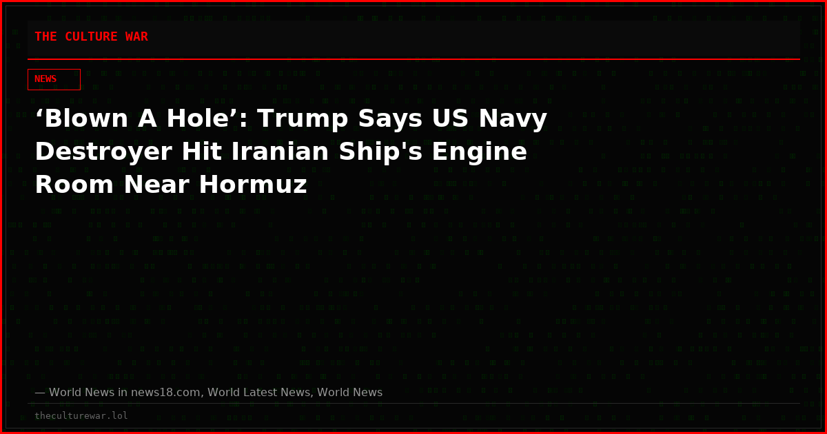 ‘Blown A Hole’: Trump Says US Navy Destroyer Hit Iranian Ship's Engine Room Near Hormuz