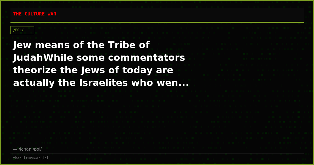 Jew means of the Tribe of JudahWhile some commentators theorize the Jews of today are actually the Israelites who wen...