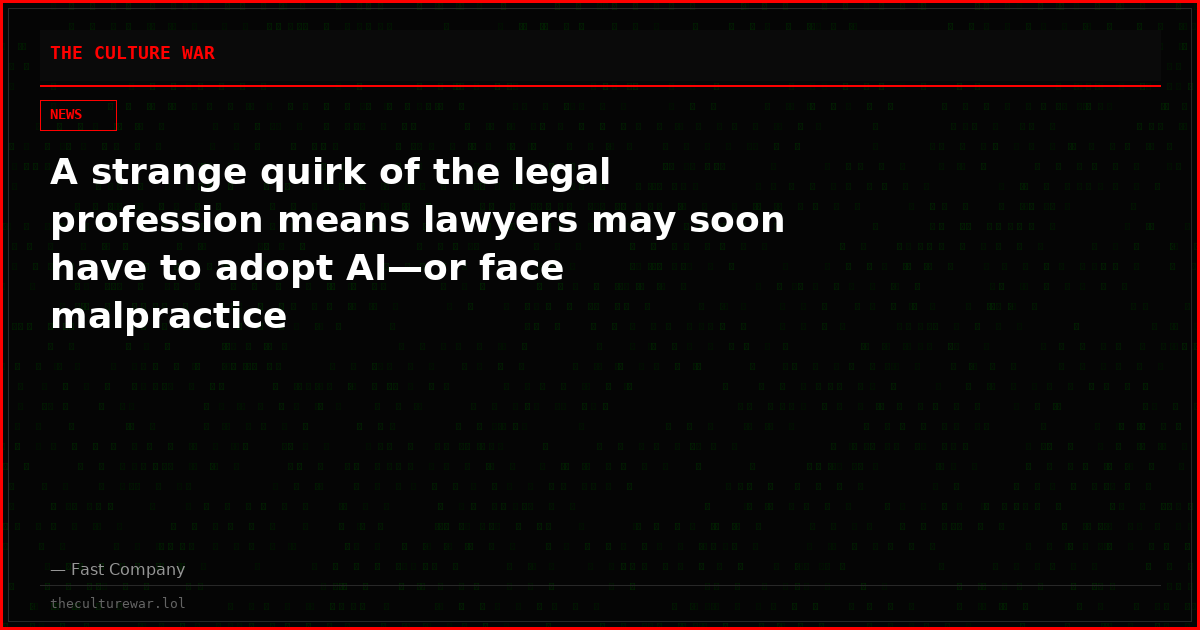 A strange quirk of the legal profession means lawyers may soon have to adopt AI—or face malpractice