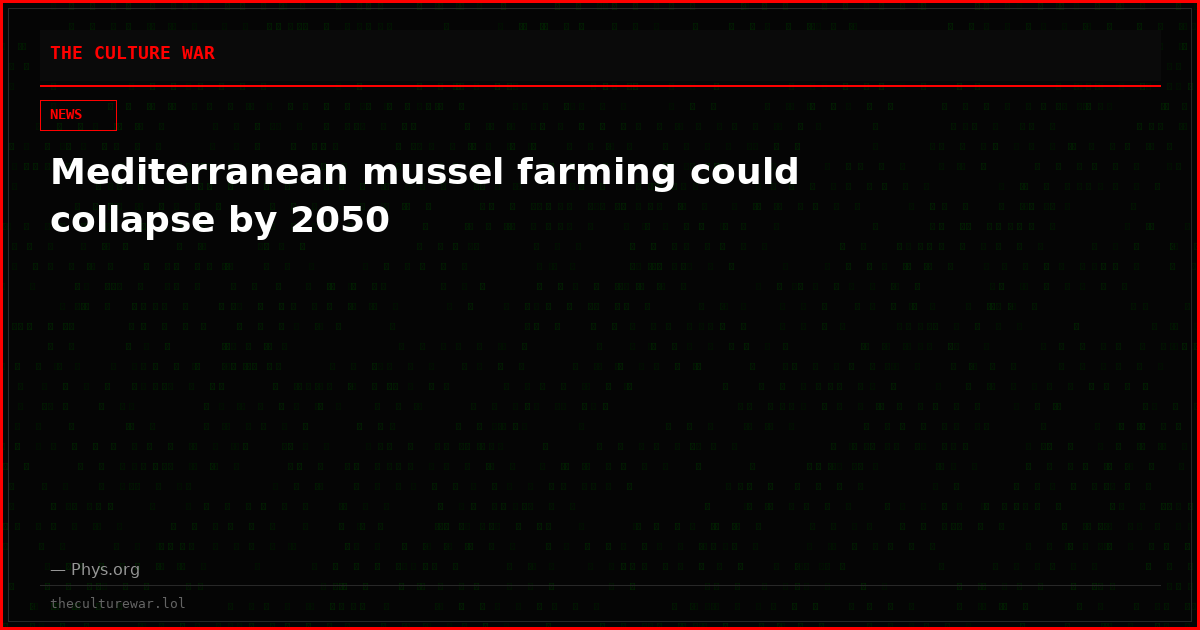 Mediterranean mussel farming could collapse by 2050