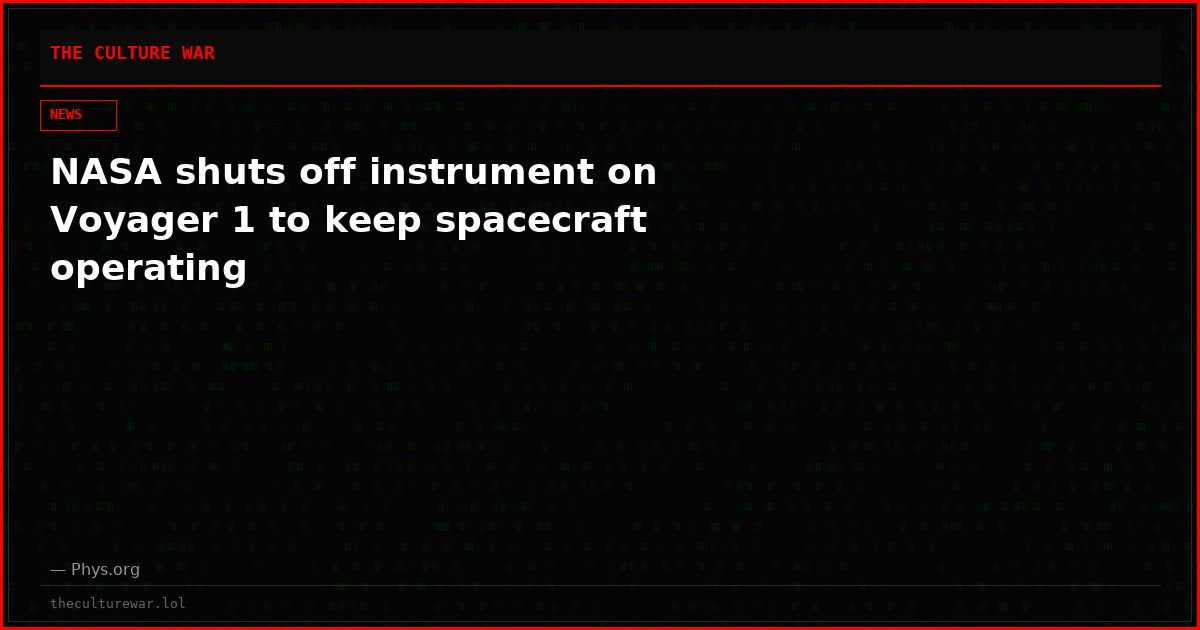 NASA shuts off instrument on Voyager 1 to keep spacecraft operating