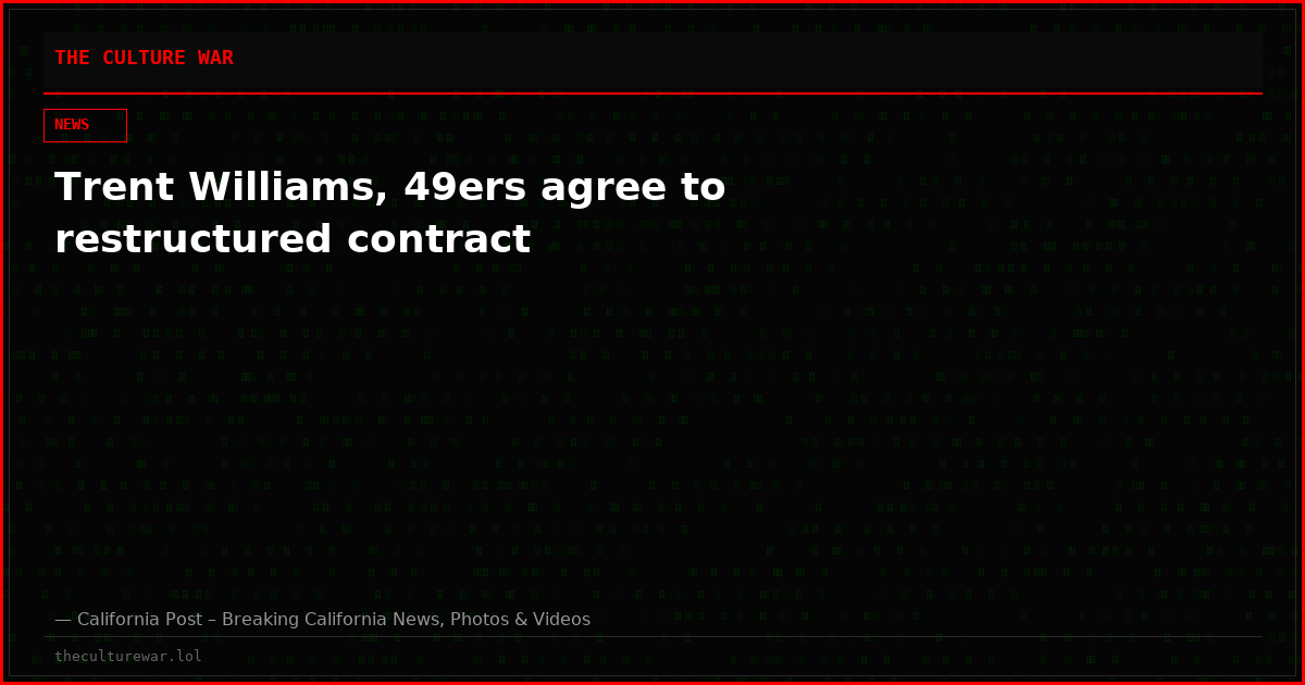 Trent Williams, 49ers agree to restructured contract