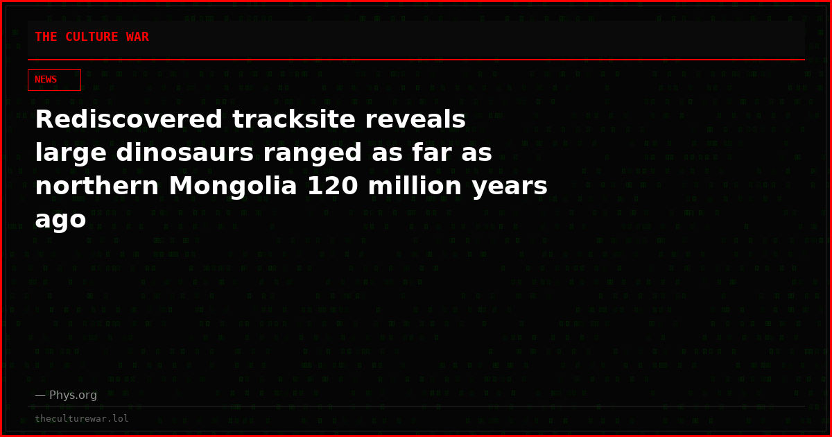 Rediscovered tracksite reveals large dinosaurs ranged as far as northern Mongolia 120 million years ago