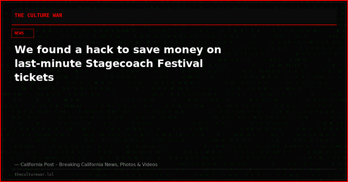 We found a hack to save money on last-minute Stagecoach Festival tickets
