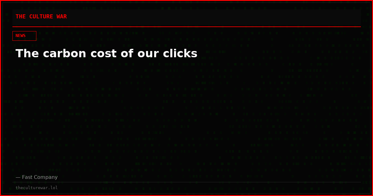 The carbon cost of our clicks