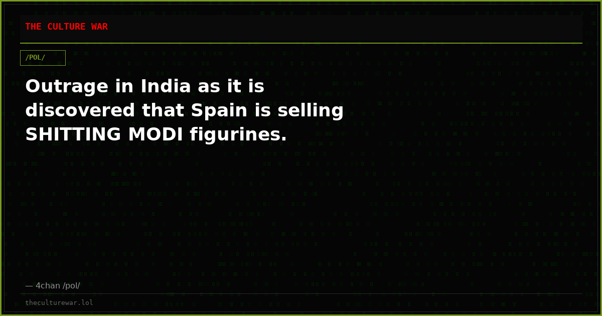 Outrage in India as it is discovered that Spain is selling SHITTING MODI figurines.