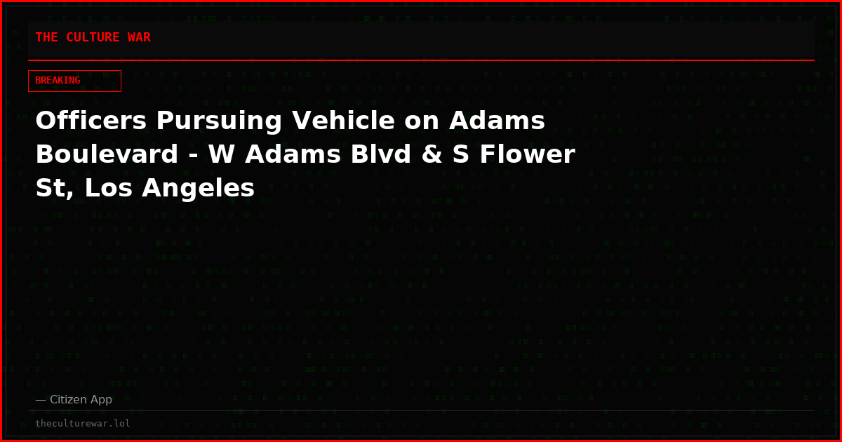 Officers Pursuing Vehicle on Adams Boulevard - W Adams Blvd & S Flower St, Los Angeles