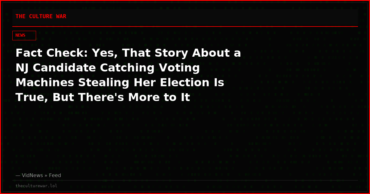 Fact Check: Yes, That Story About a NJ Candidate Catching Voting Machines Stealing Her Election Is True, But There's More to It