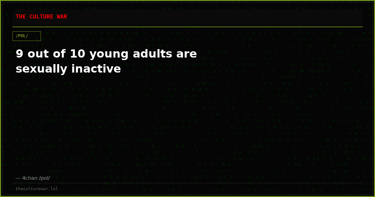 9 out of 10 young adults are sexually inactive
