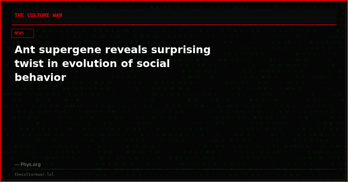 Ant supergene reveals surprising twist in evolution of social behavior