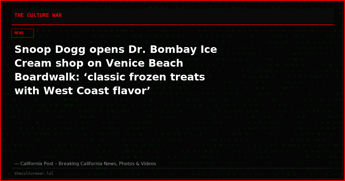 Snoop Dogg opens Dr. Bombay Ice Cream shop on Venice Beach Boardwalk: ‘classic frozen treats with West Coast flavor’