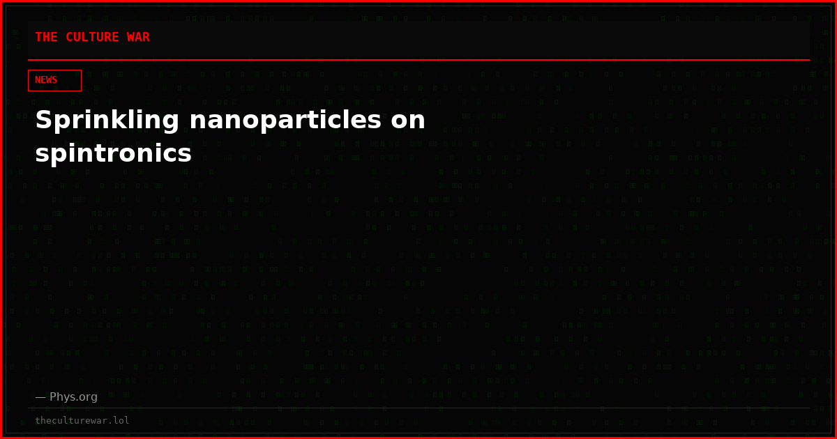 Sprinkling nanoparticles on spintronics