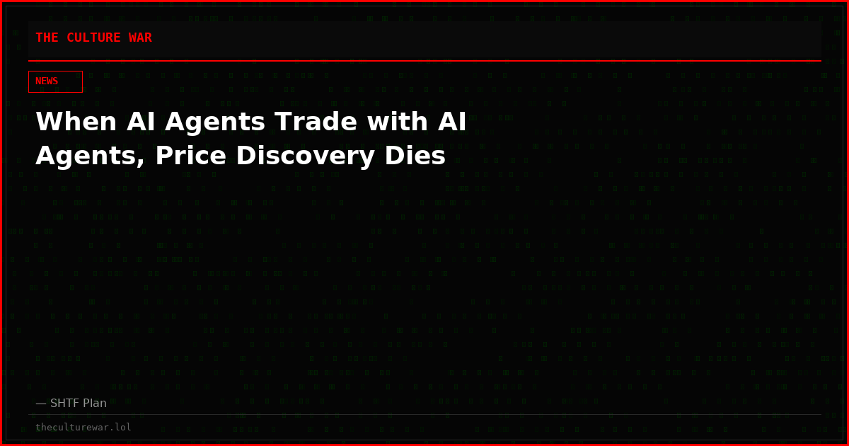 When AI Agents Trade with AI Agents, Price Discovery Dies
