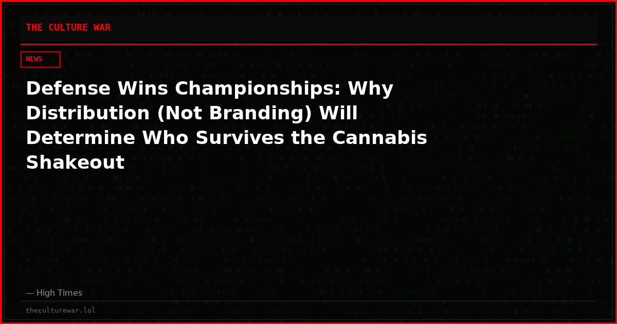 Defense Wins Championships: Why Distribution (Not Branding) Will Determine Who Survives the Cannabis Shakeout