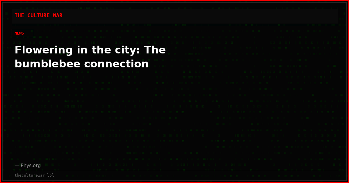 Flowering in the city: The bumblebee connection