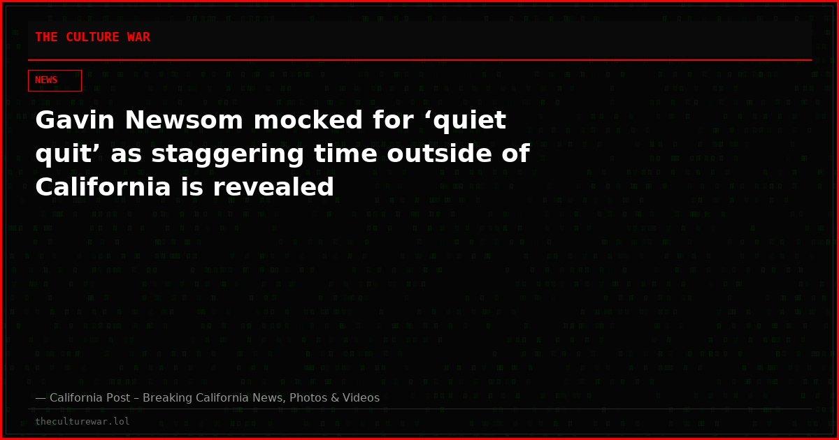 Gavin Newsom mocked for ‘quiet quit’ as staggering time outside of California is revealed