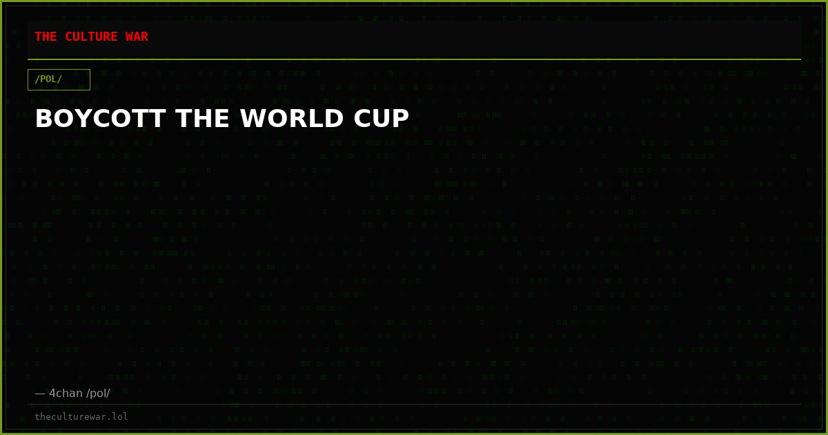 BOYCOTT THE WORLD CUP