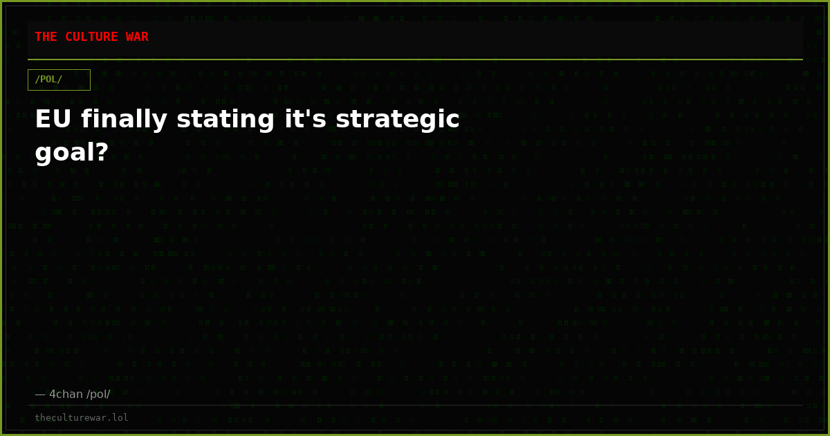 EU finally stating it's strategic goal?