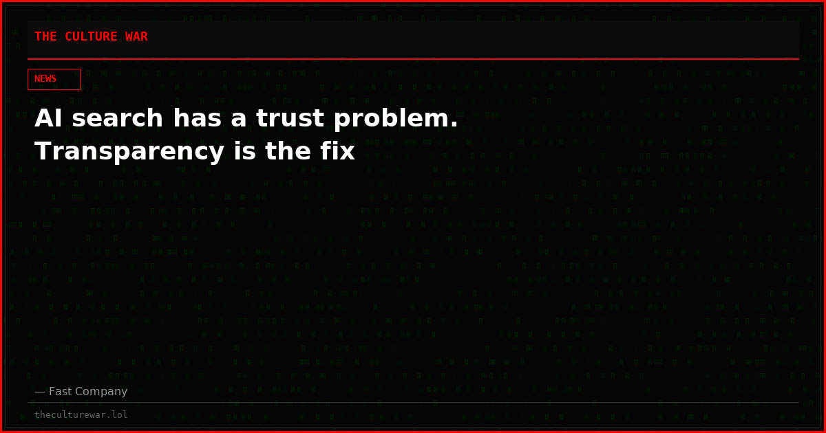 AI search has a trust problem. Transparency is the fix