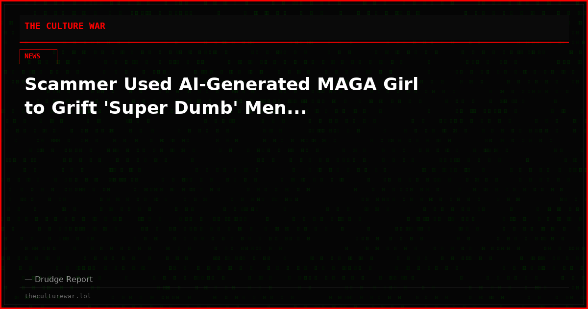 Scammer Used AI-Generated MAGA Girl to Grift 'Super Dumb' Men...