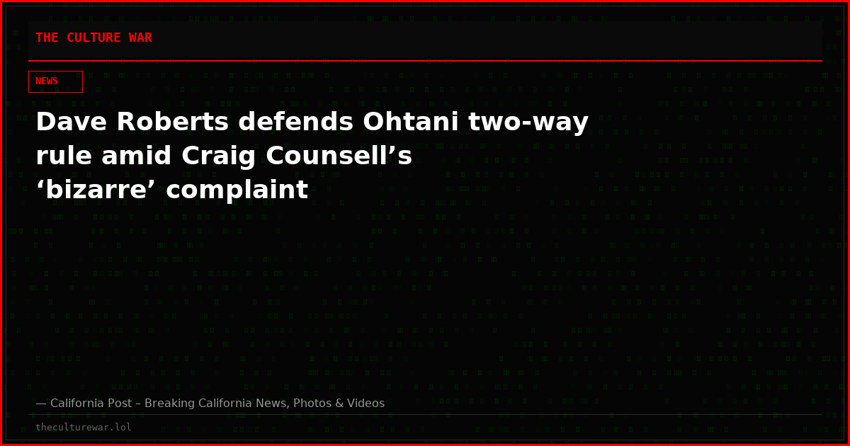 Dave Roberts defends Ohtani two-way rule amid Craig Counsell’s ‘bizarre’ complaint