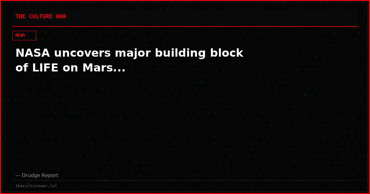 NASA uncovers major building block of LIFE on Mars...