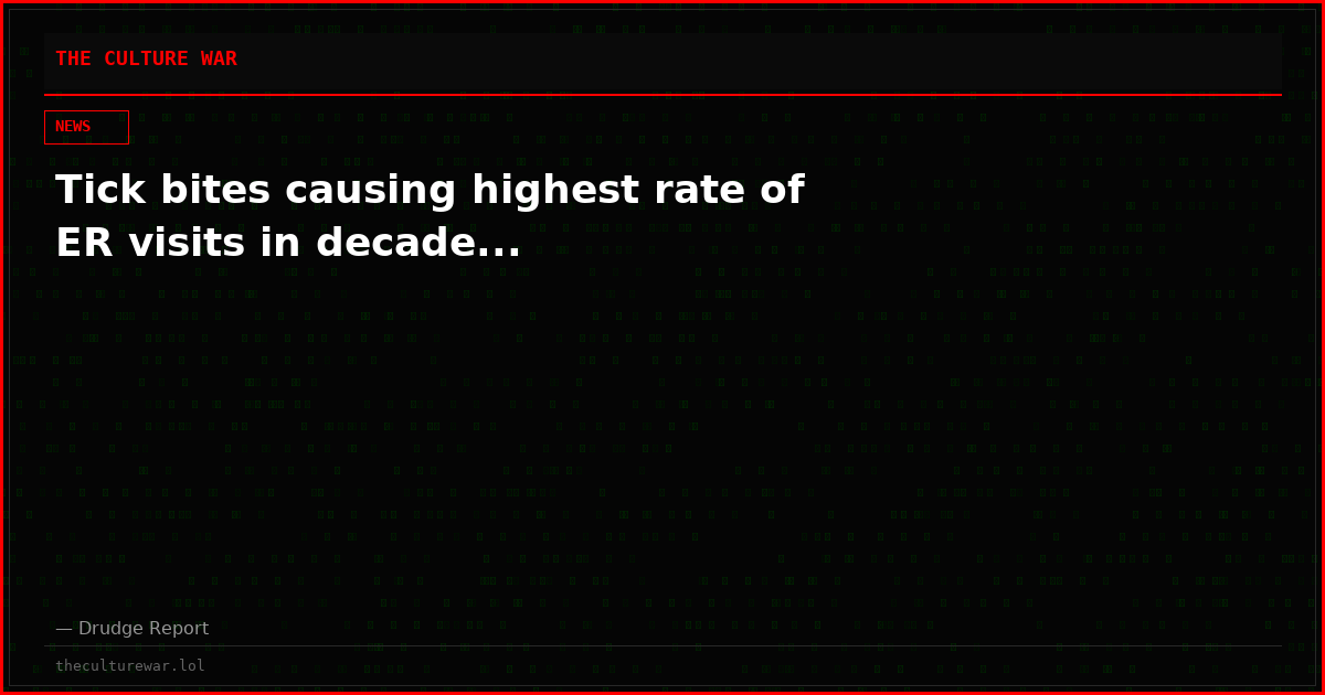 Tick bites causing highest rate of ER visits in decade...