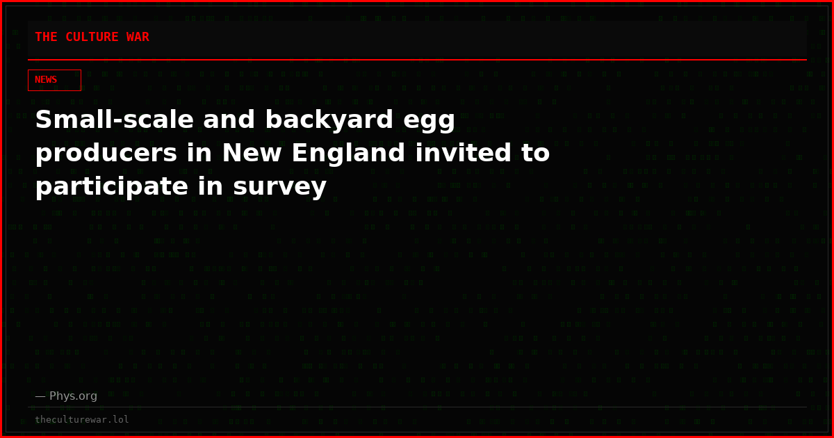Small-scale and backyard egg producers in New England invited to participate in survey