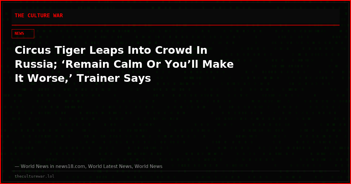 Circus Tiger Leaps Into Crowd In Russia; ‘Remain Calm Or You’ll Make It Worse,’ Trainer Says