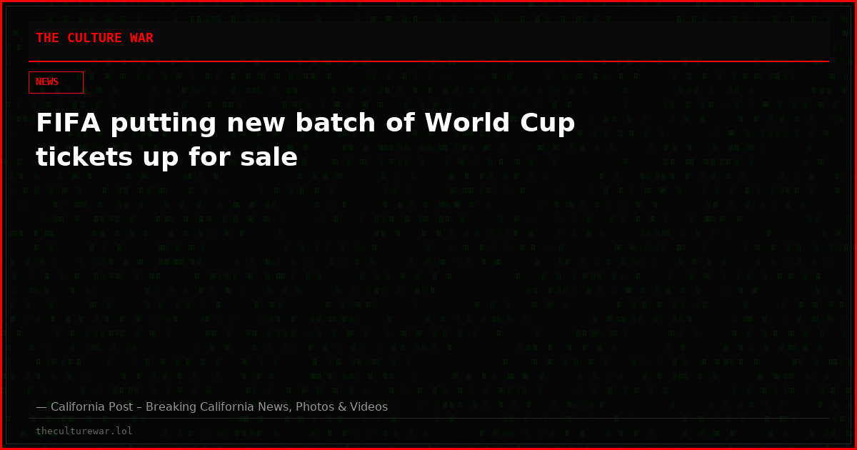 FIFA putting new batch of World Cup tickets up for sale