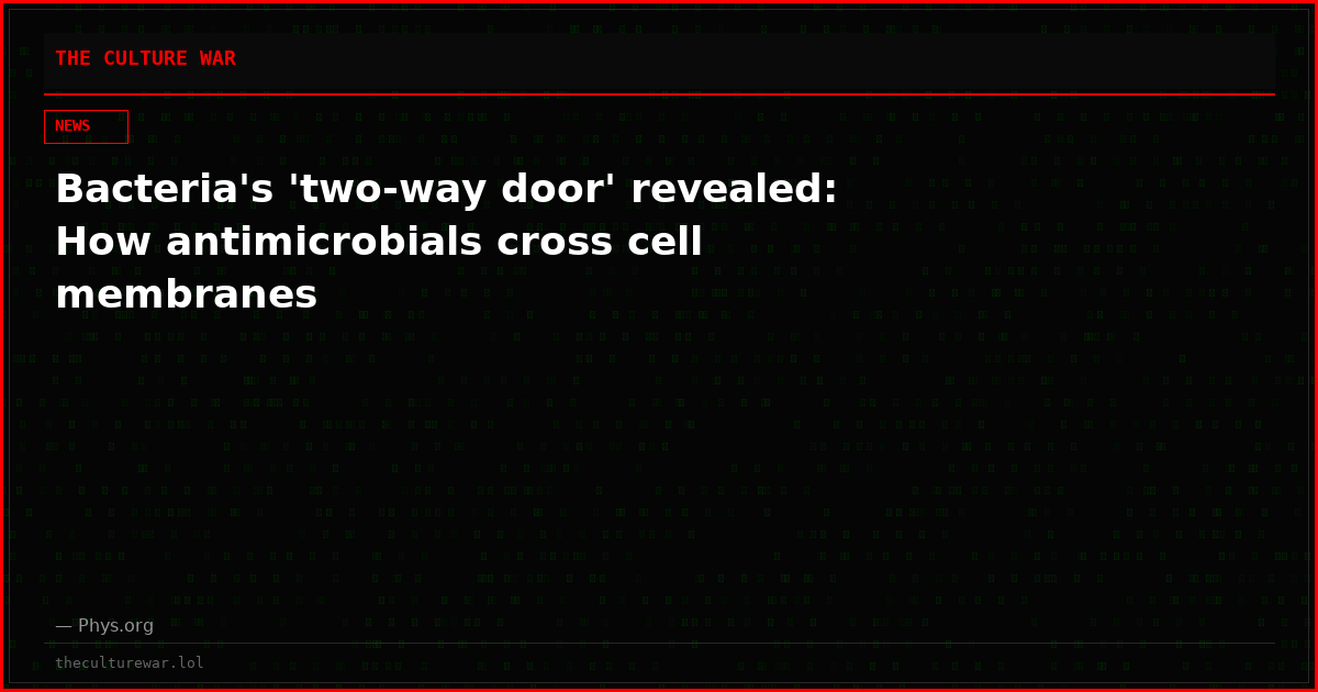 Bacteria's 'two-way door' revealed: How antimicrobials cross cell membranes