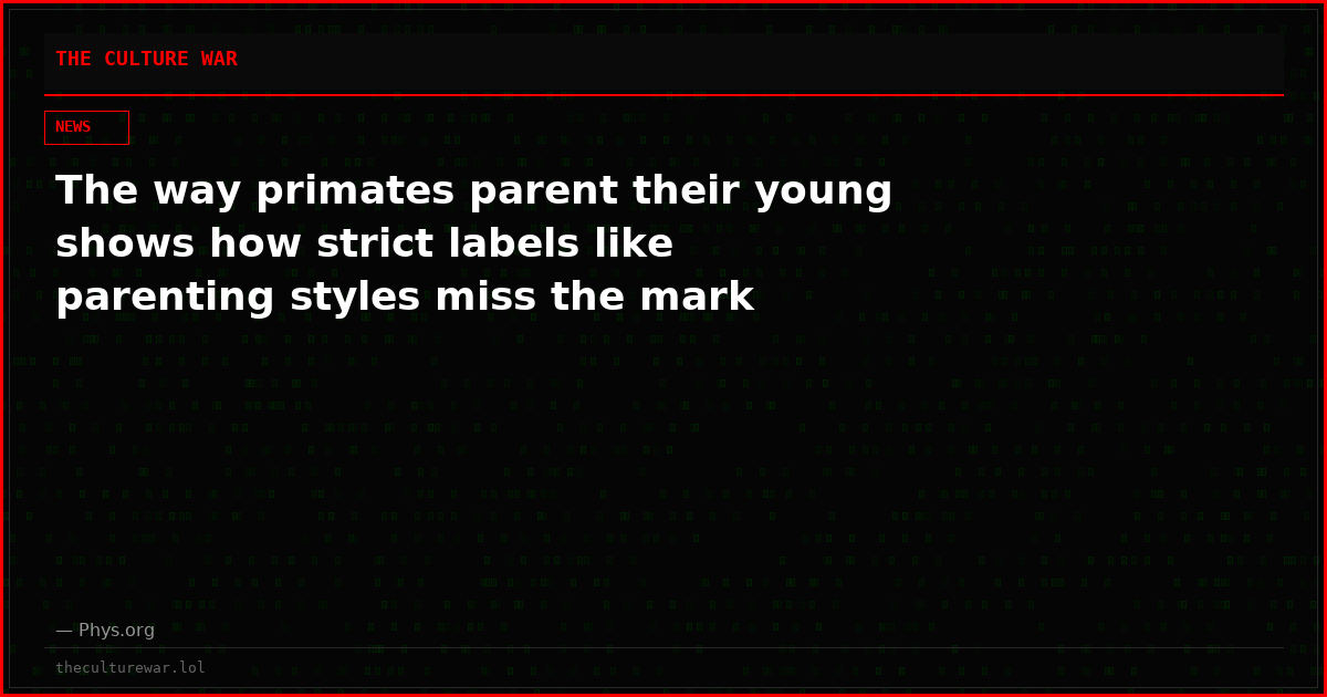 The way primates parent their young shows how strict labels like parenting styles miss the mark