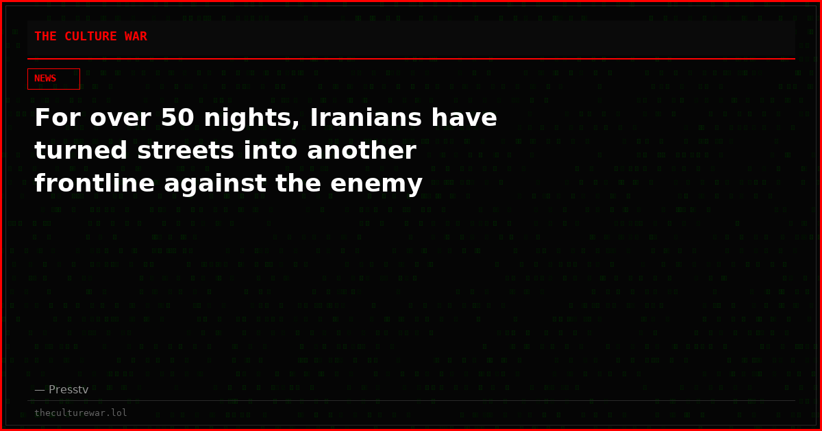 For over 50 nights, Iranians have turned streets into another frontline against the enemy