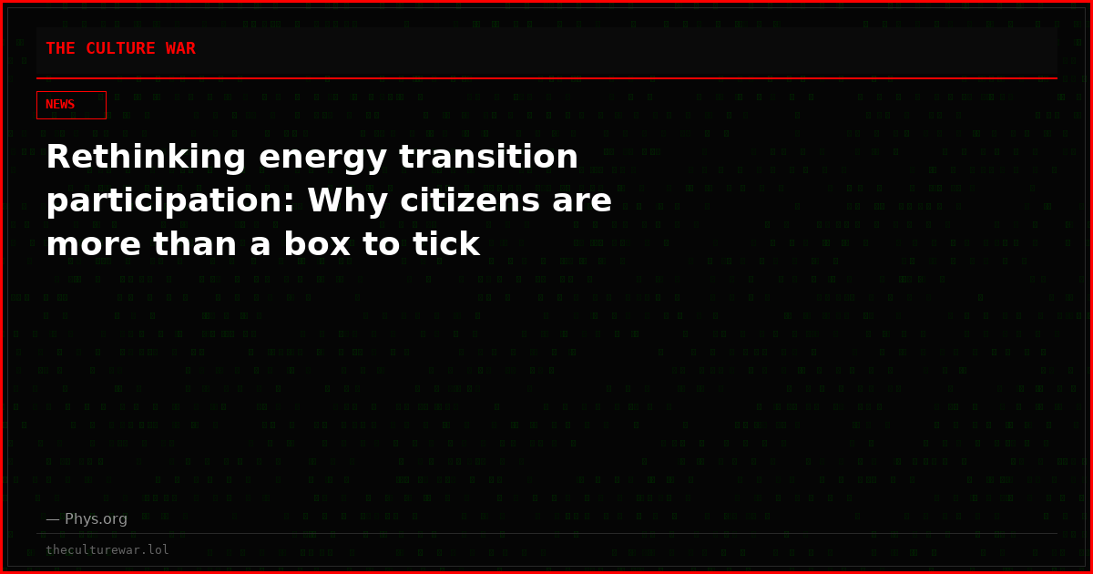 Rethinking energy transition participation: Why citizens are more than a box to tick