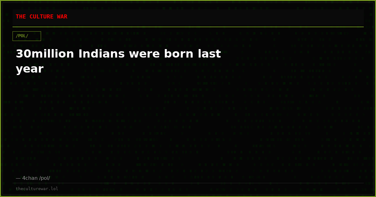 30million Indians were born last year